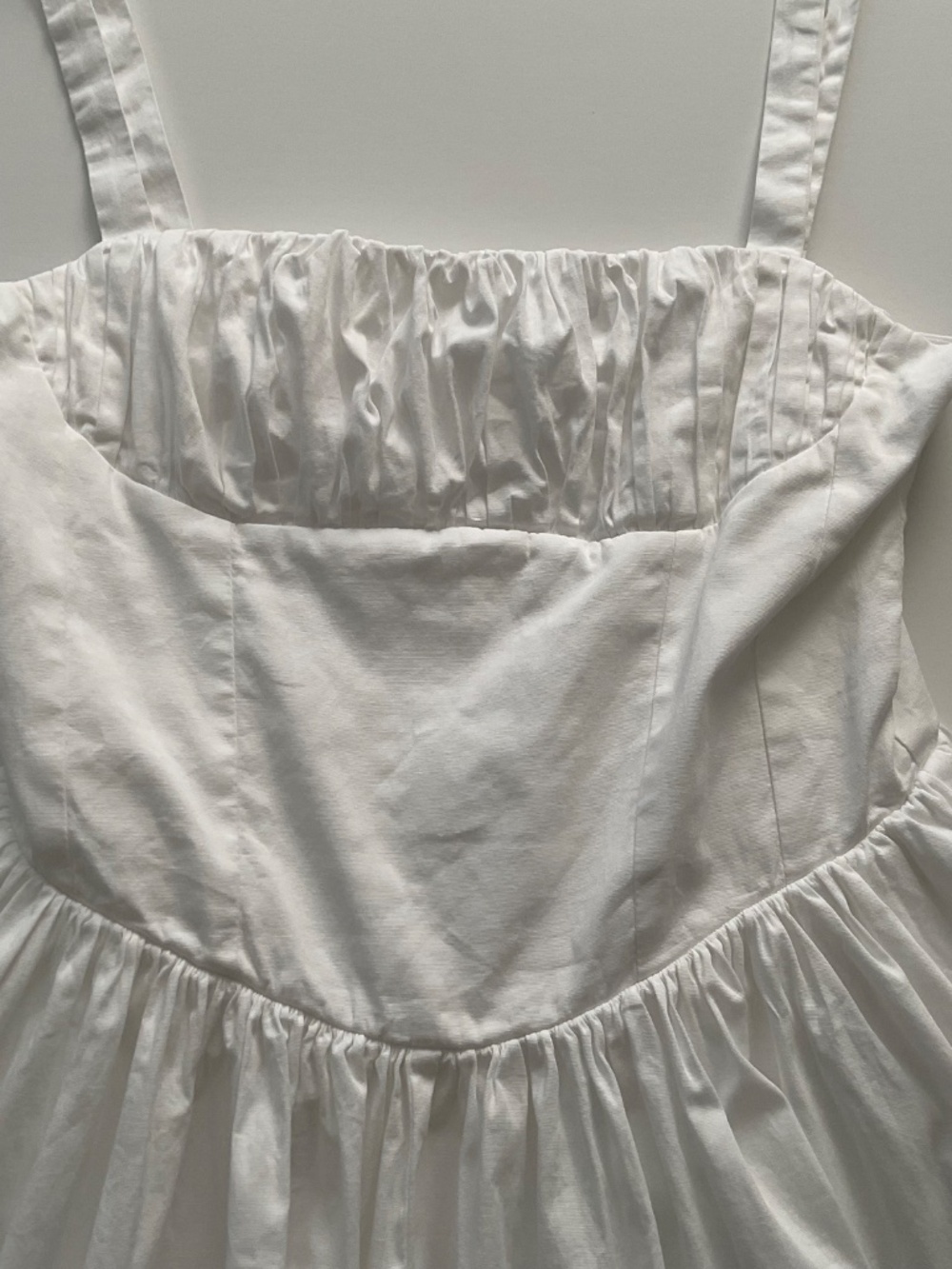 Zara Corset Mini Dress Sz M White Pockets Soft Girl Fairycore Coquette Chic - Picture 9 of 14